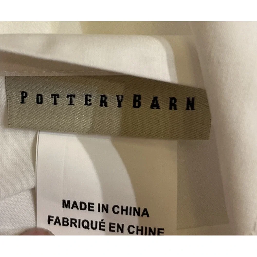 Pottery Barn Pearl Embroidered Pillow Shams White Green Mist Set of 2 NWT 12x16